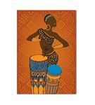 Afrikalı Kadın Müzisyen Kanvas Tablo 20x30cm
