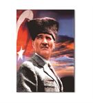 Atatürk Kalpaklı Ceketli Kanvas Tablo 20x30cm
