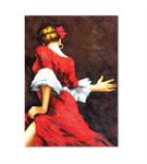 Kırmızı Elbiseli Dansçı Kadın Kanvas Tablo 35x50cm