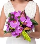 Soft Renkler Mor Orkide Gelin Buketi Çiçeği