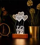 Love Yazılı Kalpli 3D Led Lamba
