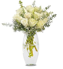 Beyazın Asaleti 15 Beyaz Güller Aranjmanı