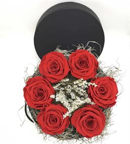 Dekoratif Kutuda Kırmızı Solmayan Güller