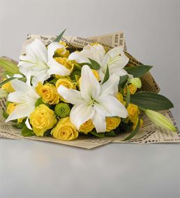 Kokulu Sarı Beyaz Çiçek Buketi