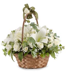 Varano Sepette Beyaz Lilyum ve Beyaz Güller