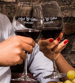 Düğün & Yıldönümü Hediyesi Toscana Şarap Kadeh Set