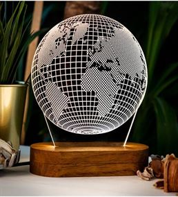 Dünya Haritası Tasarımlı 3D Led Lamba
