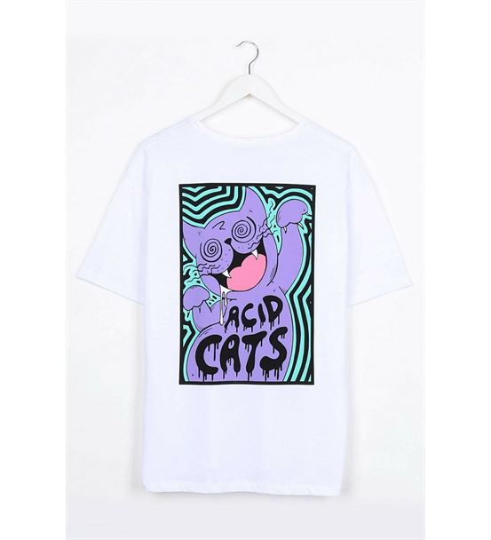 Acid Cat Baskılı Tshirt 