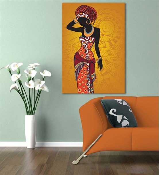 Afrikalı Kadın Kanvas Tablo 75x100cm