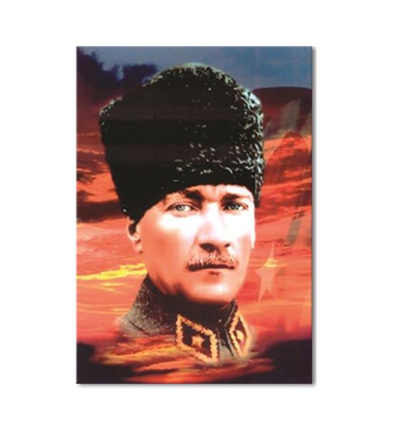 Atatürk Kalpaklı Kanvas Tablo 35x50cm 