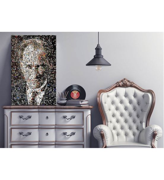 Atatürk Portre 2 Mozaik Kanvas Tablo 35x50cm
