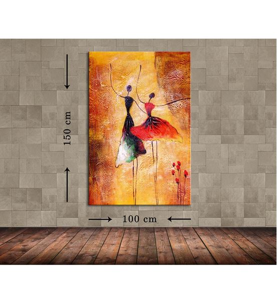 Balerin Kadın 3 Büyük Boy  Kanvas Tablo 100x150 cm