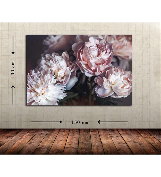 Çiçek Büyük Boy  Kanvas Tablo 100x150 cm