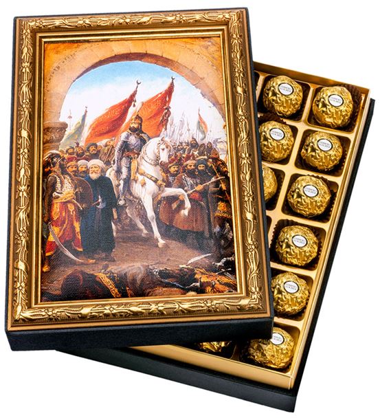 Fatih Sultan Mehmet Çerçeveli Çikolata Kutusu