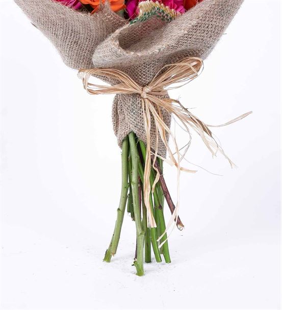 Greta Serisi Turuncu Pembe Çardak Gül Çiçek Buketi