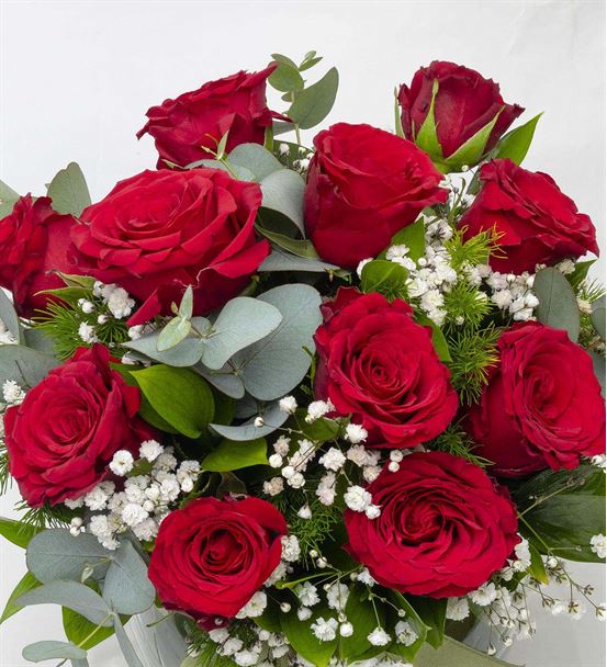 Love Bug Akvaryum Vazoda 11 Kırmızı Güller