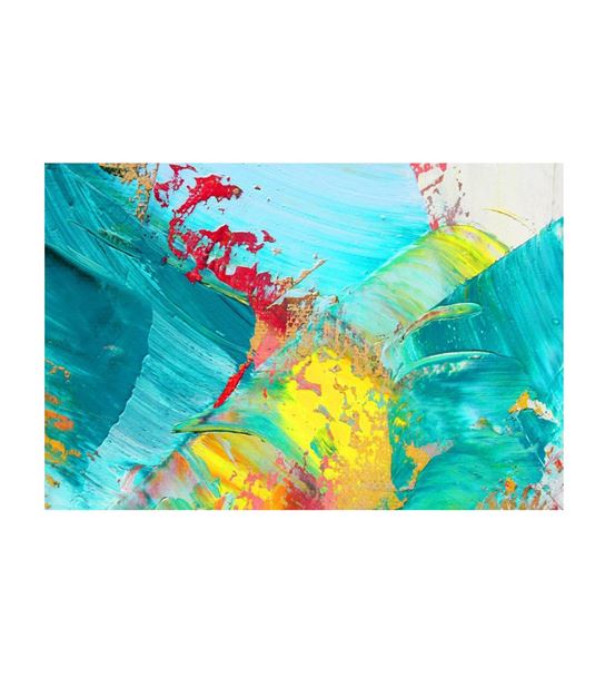 Soyut Mavi Sarı 20x30 cm Kanvas Tablo