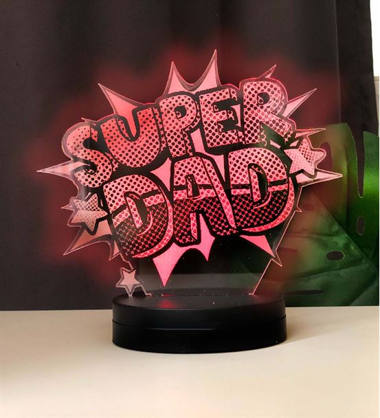 Super Dad Yazılı Babalar Günü Hediyesi Led Lamba