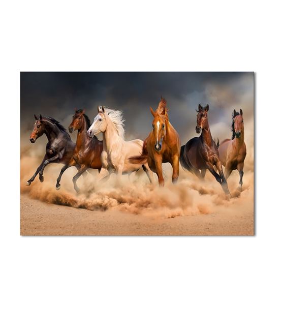 Toz Bulutunda Koşan Atlar Kanvas Tablo 50x70cm