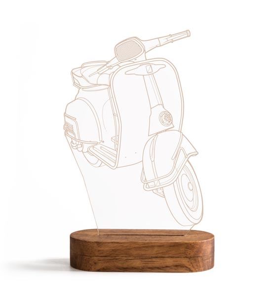 Klasik Scooter Motorbisiklet Tasarımlı 3D Led Lamb