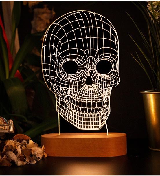 Kurukafa Tasarımlı 3D Led Lamba
