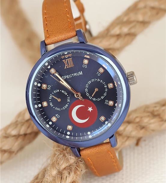 Türk Bayrak Tasarımlı Kadın Saat BS1803-KS